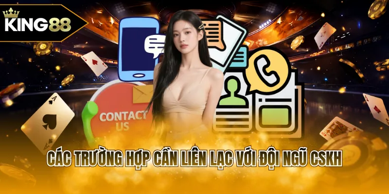 Các trường hợp cần liên lạc với đội ngũ CSKH